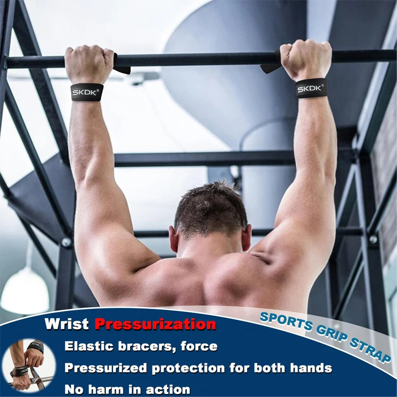 Weightlifting Straps Dropshipping 1 Pair Lifting Wrist Anti-Slip Silicone Strength Training Strap Hand Grips Wrist Support