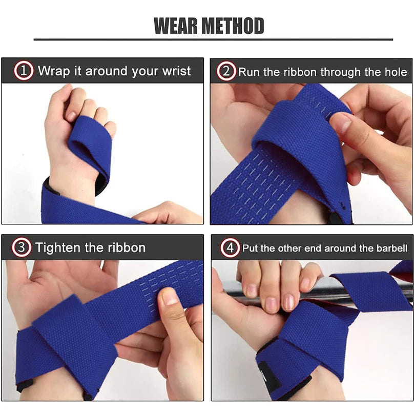 Weightlifting Straps Dropshipping 1 Pair Lifting Wrist Anti-Slip Silicone Strength Training Strap Hand Grips Wrist Support